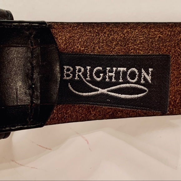 Brighton Black Leather Belt Silver Buckie‎ 34 main image 4